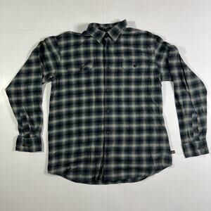 Dickies Men's Relaxed Fit Flannel Shirt Size Medium Blue/Gray/Black Plaid